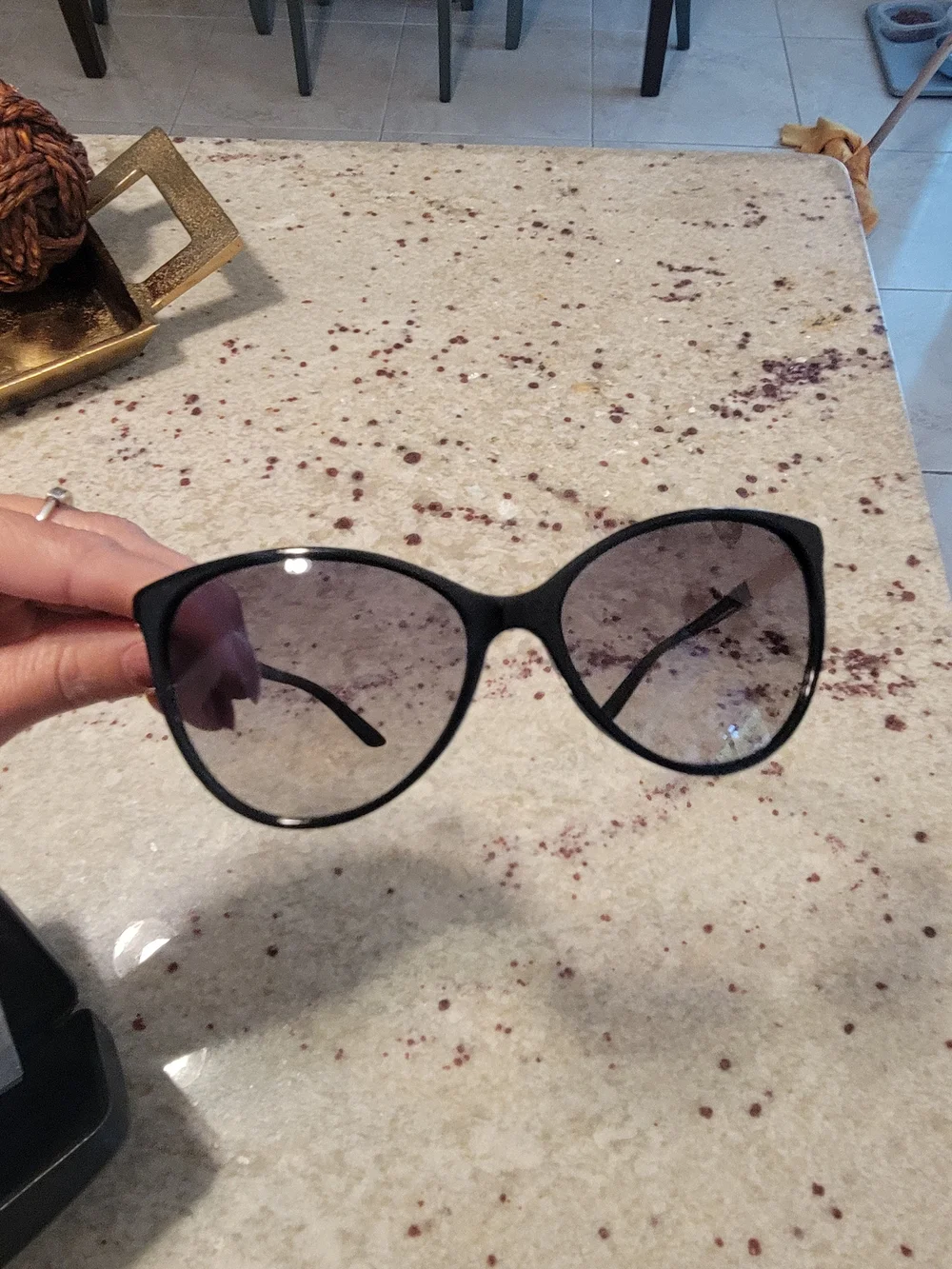 Versace Black Cat-Eye Sunglasses with Gray Gradient Lenses
